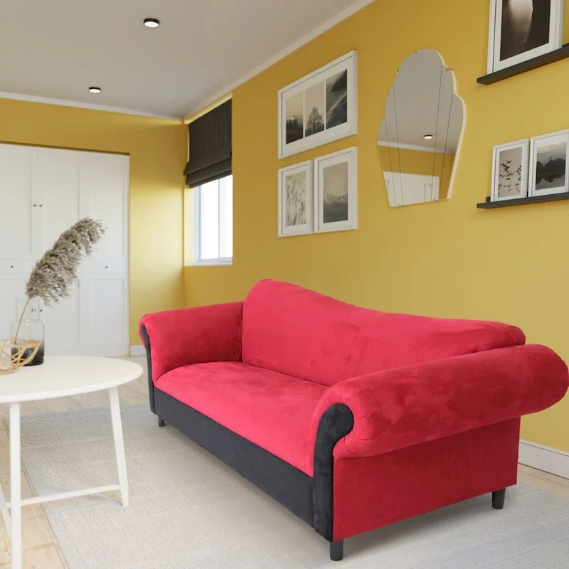 Coast to Coast Sofas Traditional 3 Seater Sofa Velvet Solid Wood Frame Upholstered