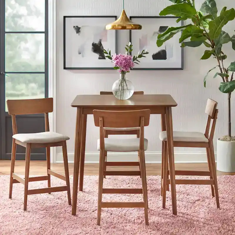 Counter Height Dining Table with Storage Shelf
