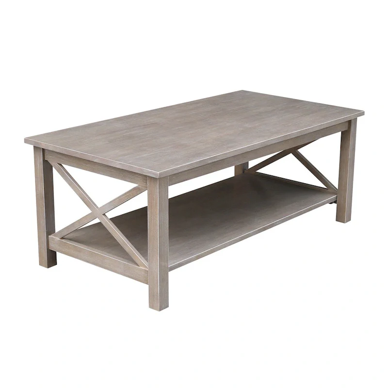 Solid Hardwood Coffee Table - Unfinished, White, Washed Gray Taupe, Espresso - Multi-Person Use