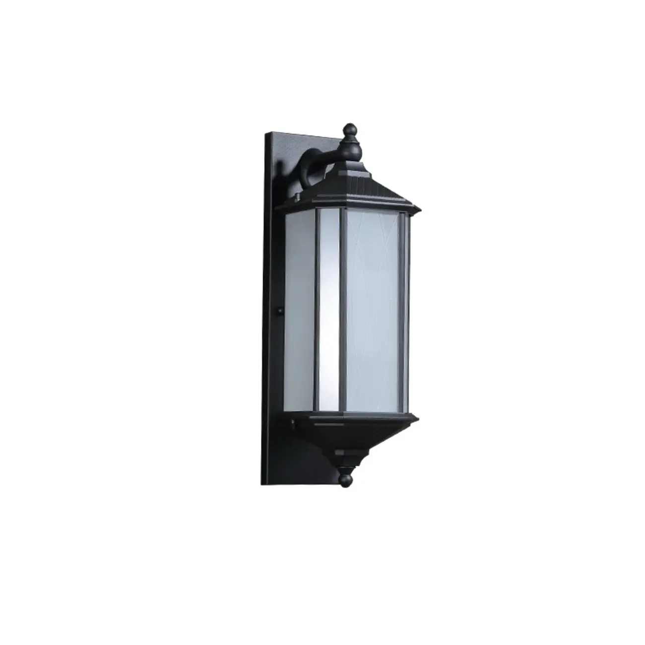 Modern Metal Geometric Frosted Glass LED Outdoor Wall Light