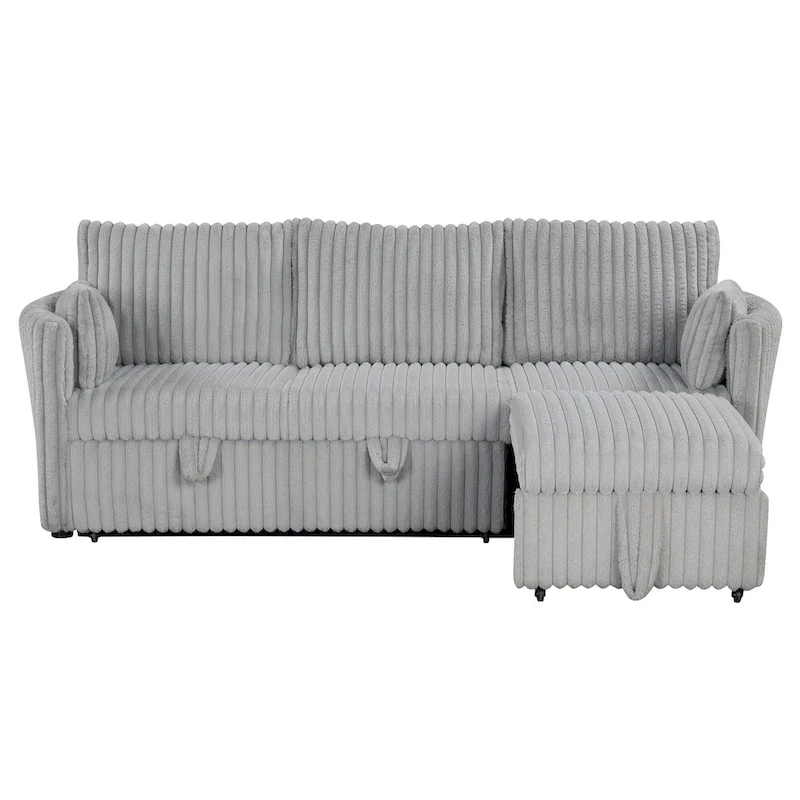 Modern Fabric Sleeper Sectional with USB and 2 pillows