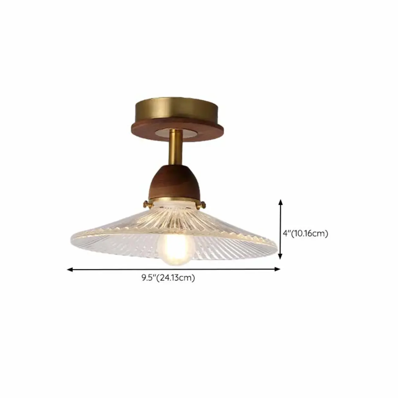 Caramel Gradient Glass Dome Semi Flush Ceiling Light