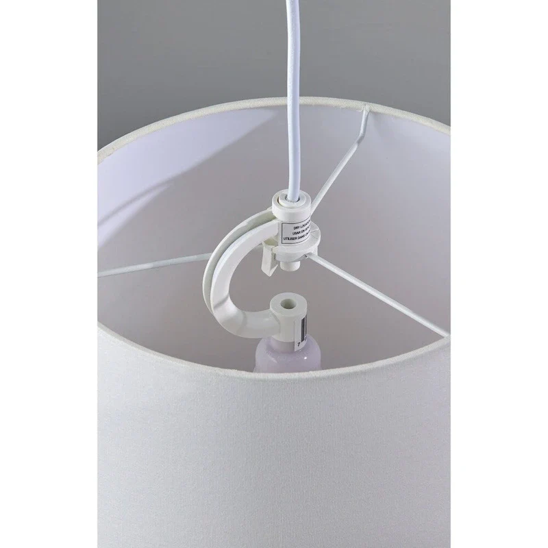 Adesso Tall White Drum Portable Pendant Lamp