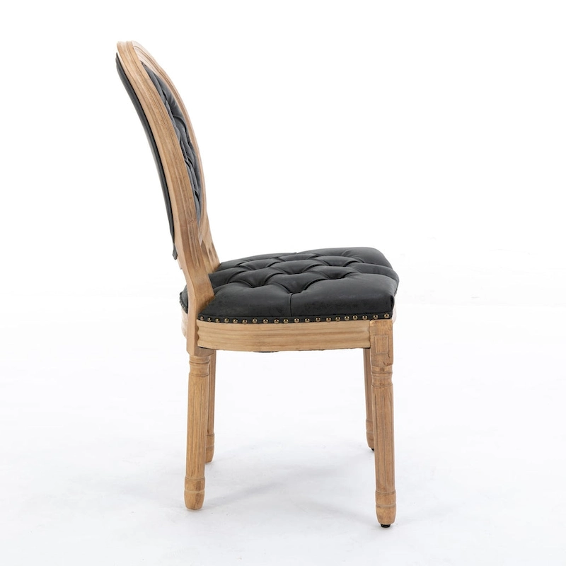 Set of 2 French Style Solid Wood Dining Chair with Nailhead