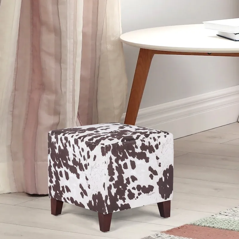 British Style Cube Ottoman Footstool