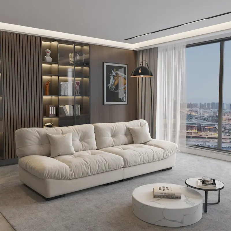 105  Minimalism Cloud Sofa Loveseat with Two Pillow