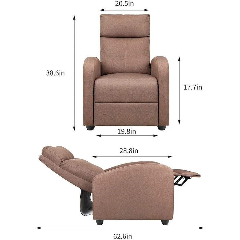 Fabric Recliner Chair Massage Recliner Sofa Chair Adjustable Reclining Chairs Home Theater Single Modern