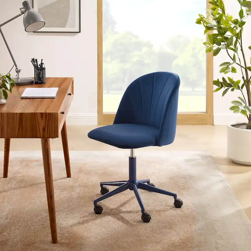 Velvet Curved Swivel Desk Chair