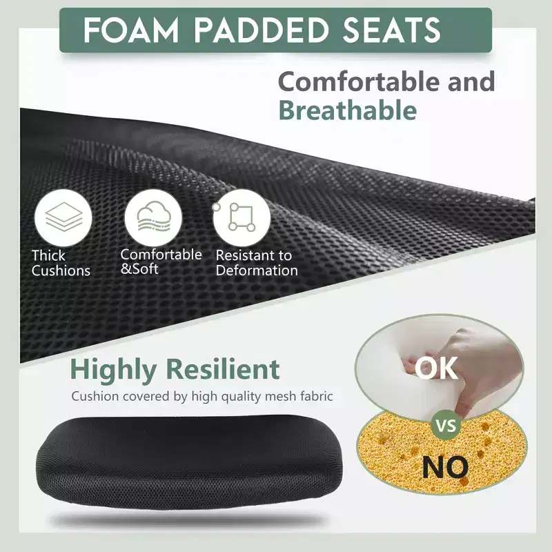 FDW Home Office Chair Mid Back Mesh Desk Chair Armless Computer Chair Rolling Swivel Chair with Lumbar Support