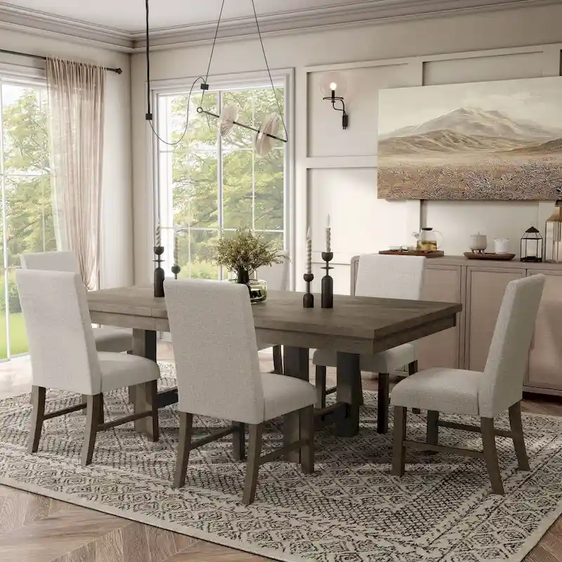 Jusk Rustic Grey Wood Dining Table