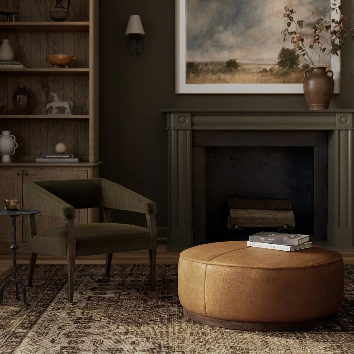 Sinclair Large Round Ottoman.