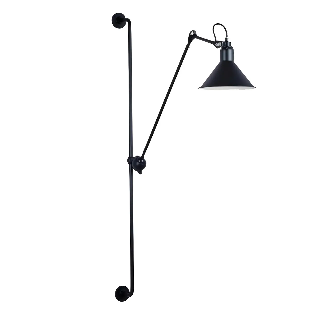 Modern Metal Black Adjustable Swing Arm Wall Light