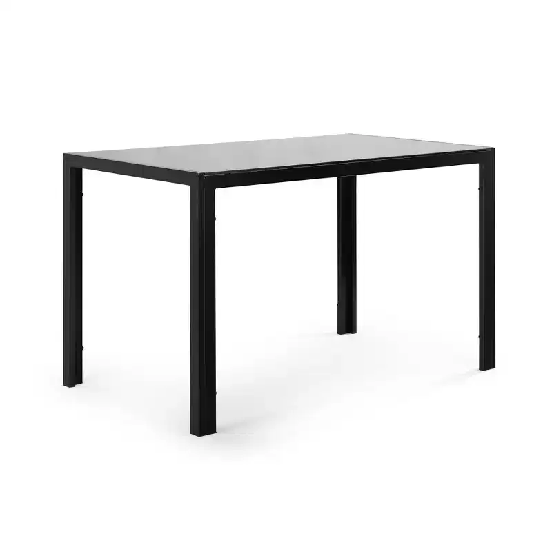 GDFStudio Edwin Modern Dining Table with Tempered Glass Tabletop