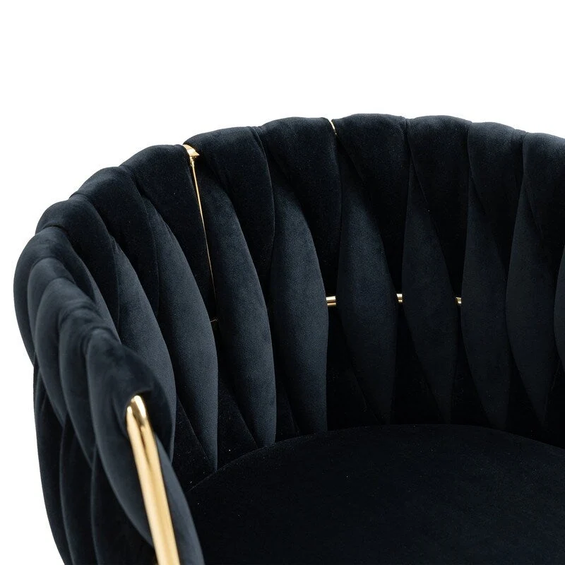 SEYNAR Modern Glam Velvet Dining Side Chair Set of 2 with Gold Metal Frame