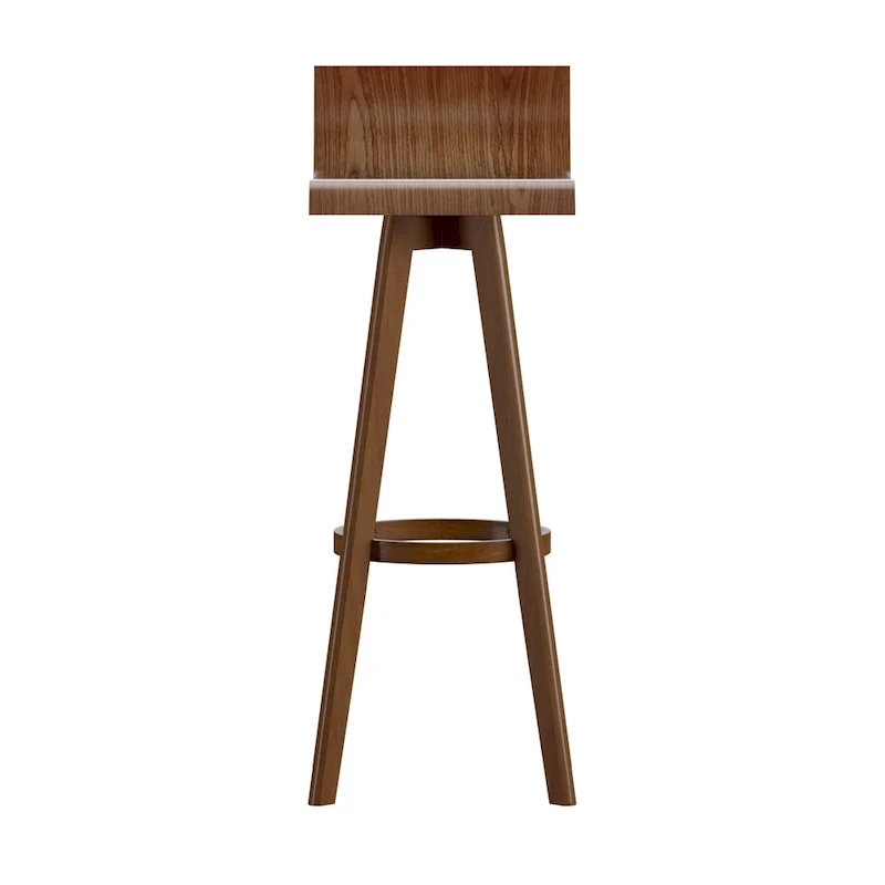 Mid-Century Modern Swivel Wood Stool