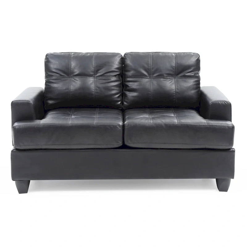 Sandridge 58 in. W Flared Arm Faux Leather Straight Sofa - 34L x 58W x 36H