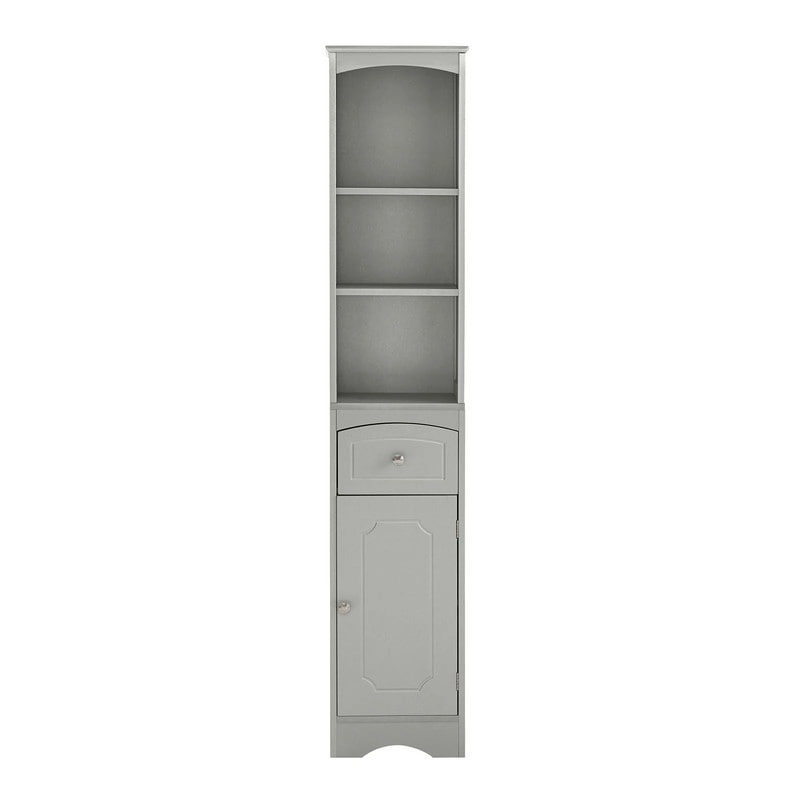 72 Bathroom Tall Cabinet with Drawer and 5 Adjustable Shelves