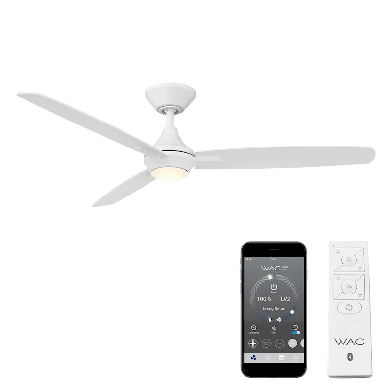 Blitzen Indoor/Outdoor 3-Blade Smart Ceiling Fan 54in with 3000K LED Light Kit and Remote Control - 54