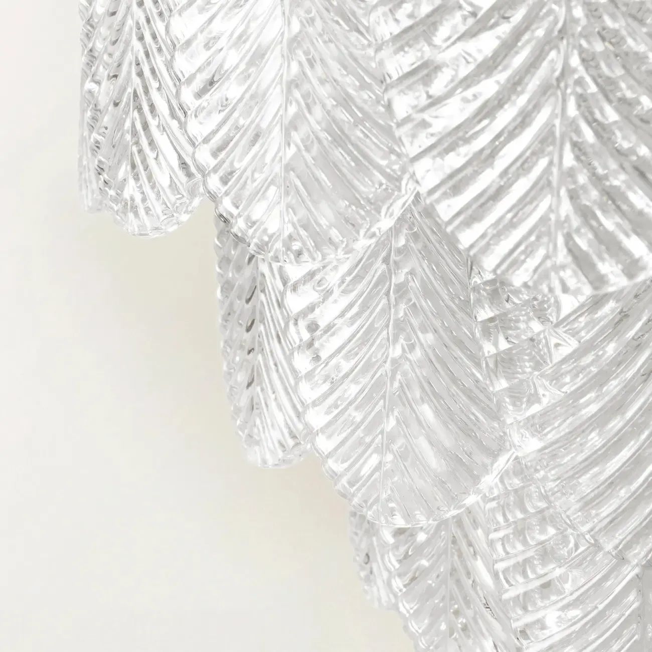 Elegant Leaf-Shaped Glass Crystal Chandelier