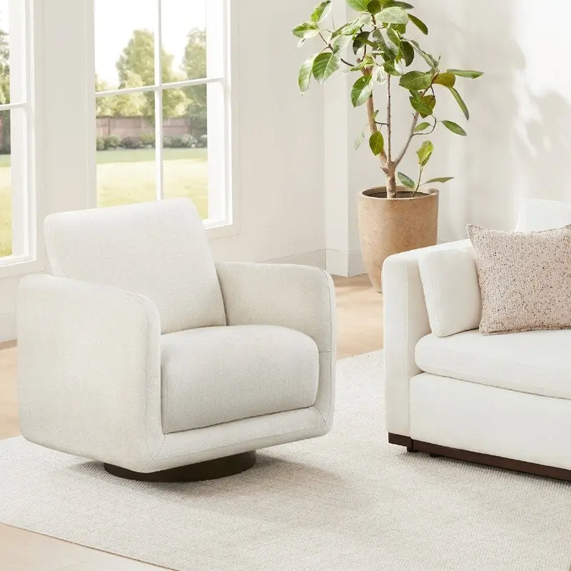 Rebecca Swivel Accent Chair Armchair with Back Cushion