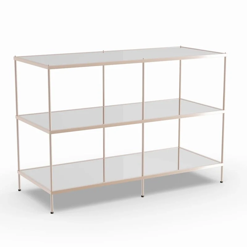 Grant Modern Metal Console Table with Glass Top