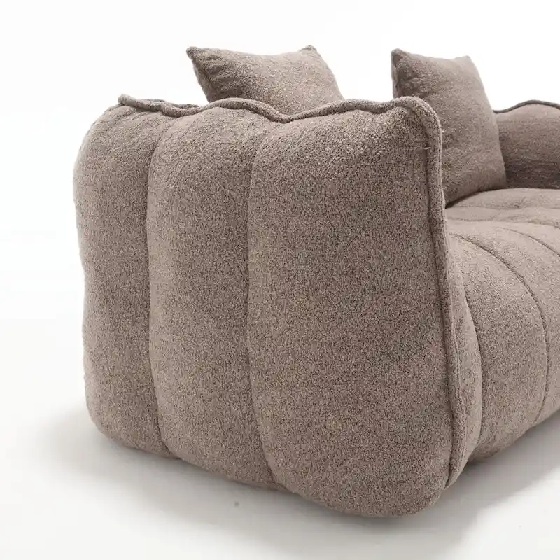 Modern 65-Inch Chenille Tufted Loveseat Accent Chair with High-Resilience Foam