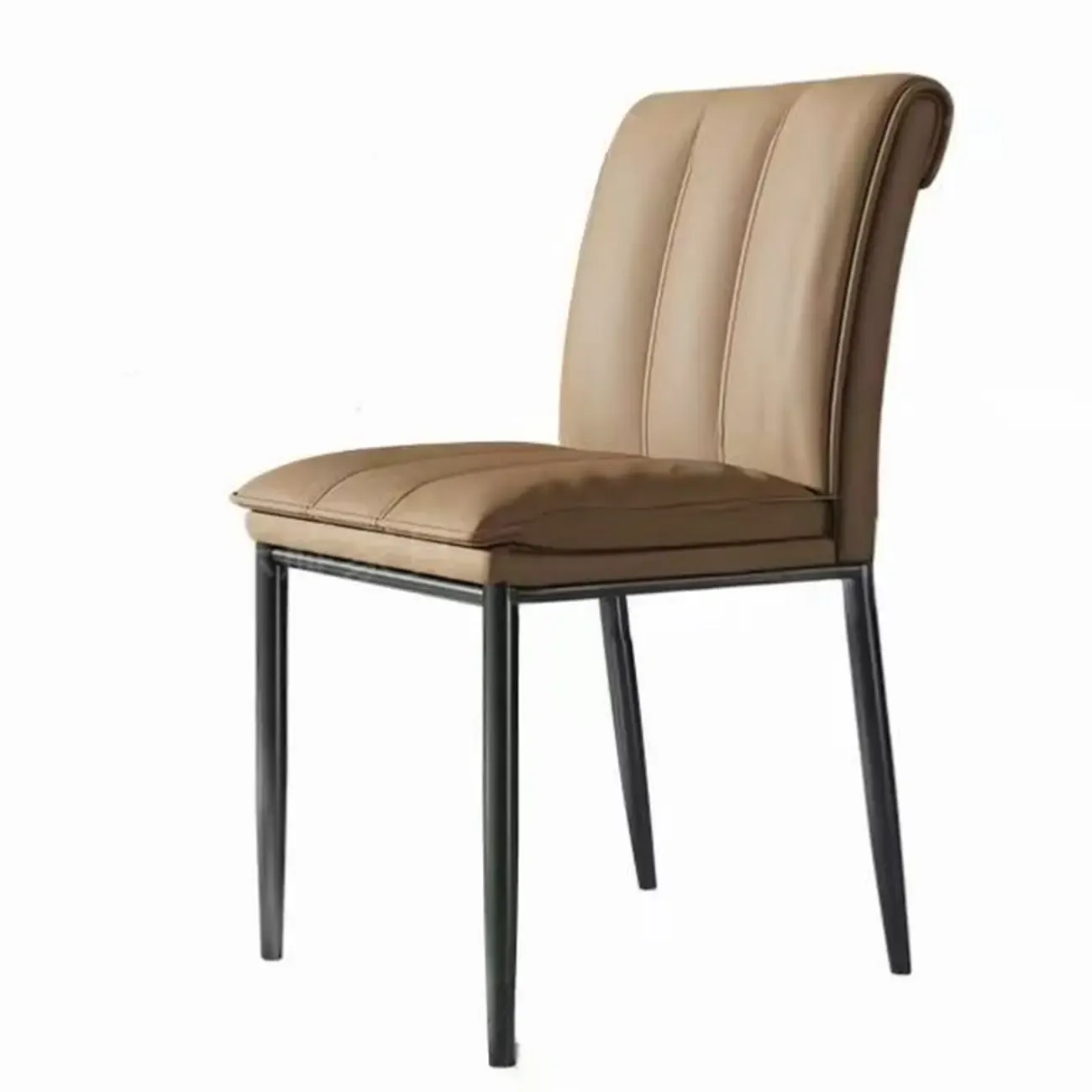 Low Back Upholstered Dining Chairs with Vertical Tufting