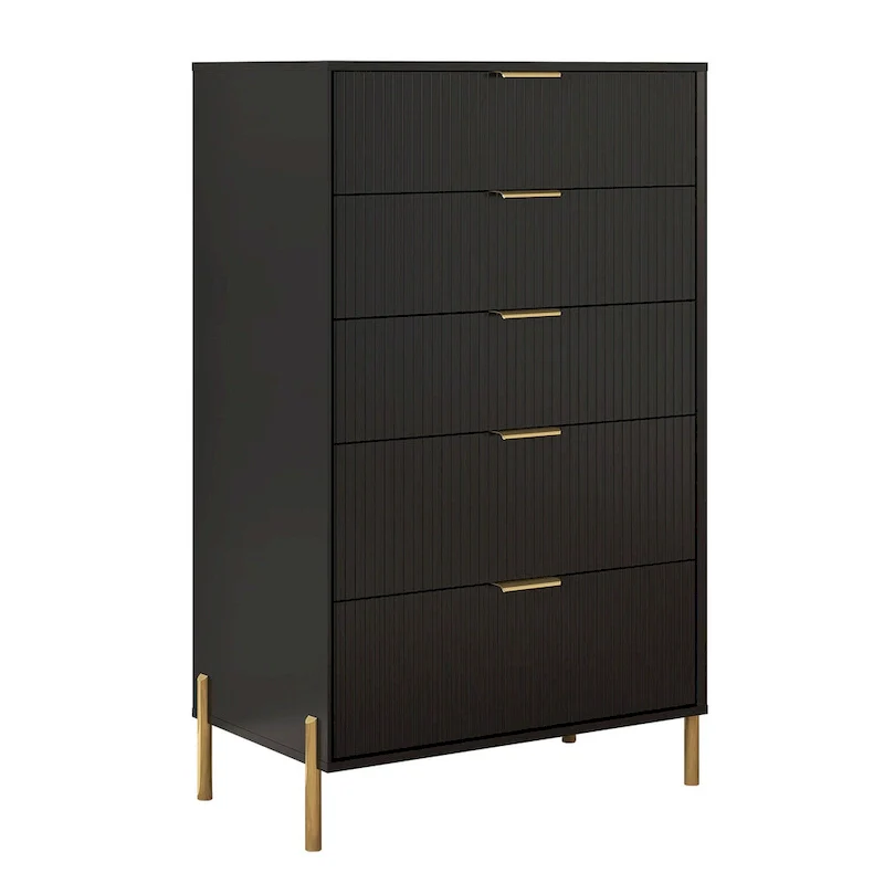 Modern 30  5-Drawer Chest with Metal Handles