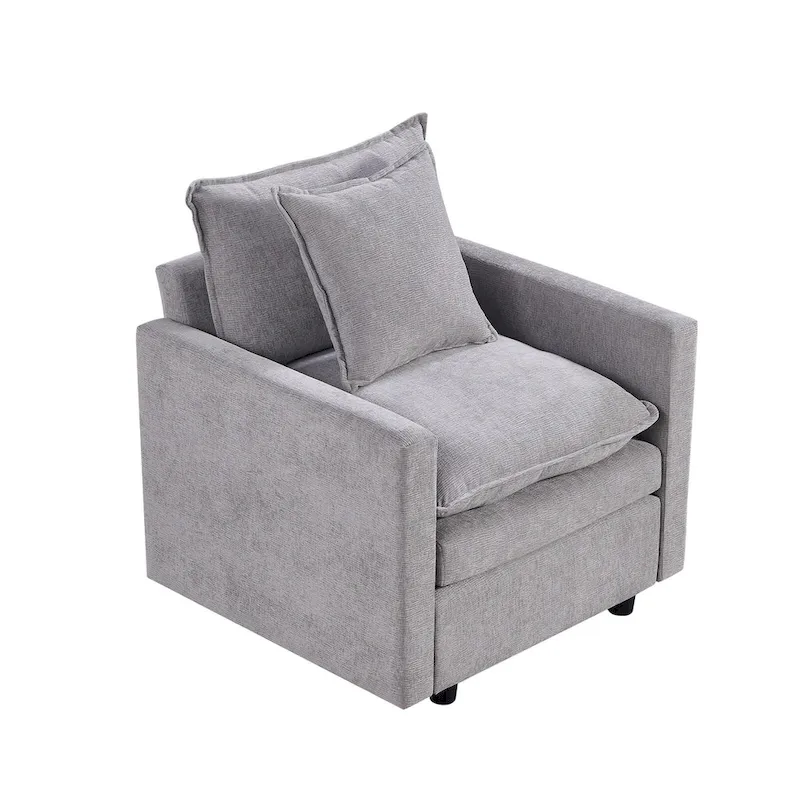 33.07  Upholstered Arm Chair with Solid Wood Frame