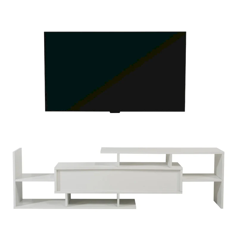 Surrey 60.2 2 Pc 1-Drawer Floating TV Stand Media Console with Open Shelves