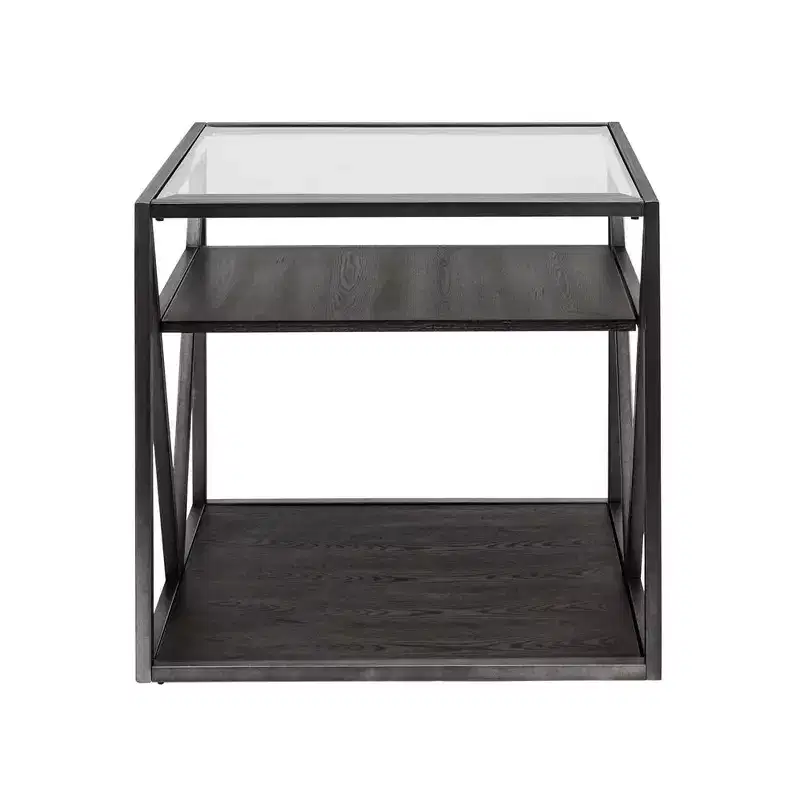 Liberty Furniture,Arista End Table in Cobblestone Brown w/ Gray Dusty Wax Hang-up