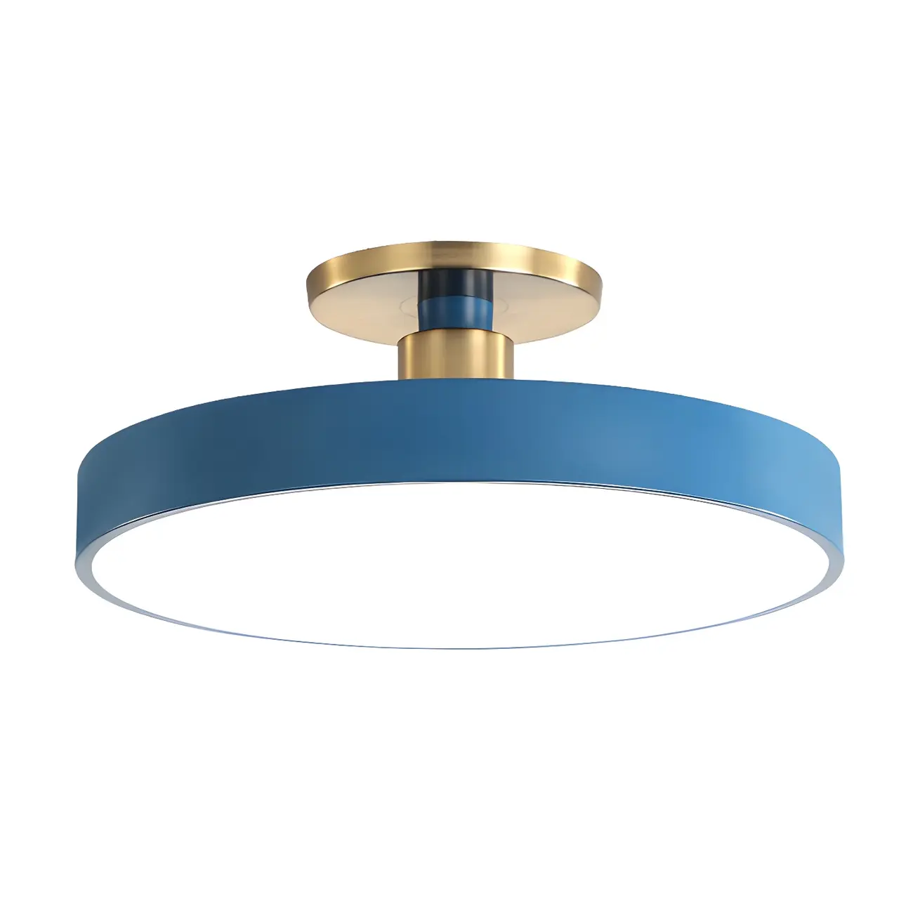 Blue Round LED Semi Flush Mount Ceiling Light