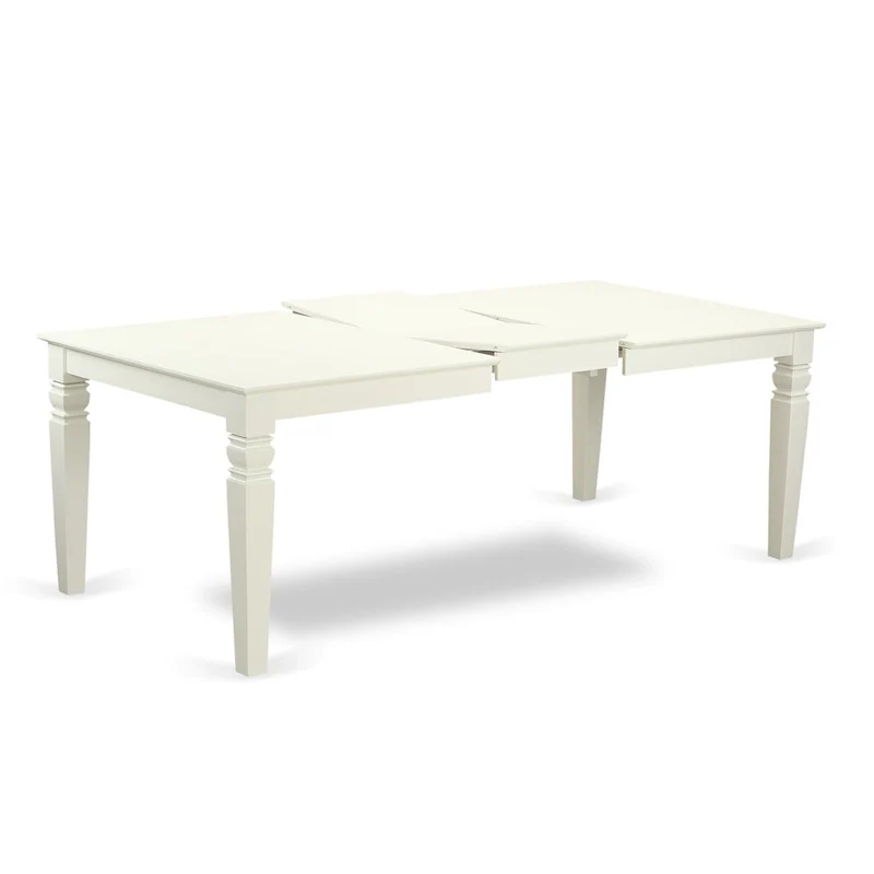 East West Furniture Dining Table Se- A Rectangle Dining Room Table and Wood Seat Chairs, Linen White (Pieces Options)