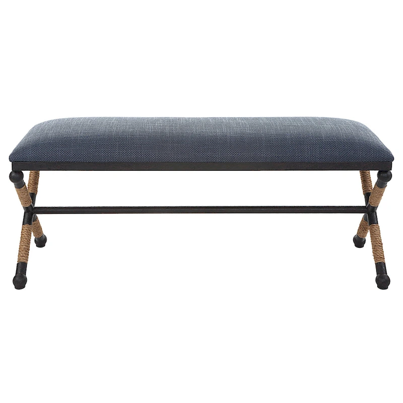 Uttermost Firth Rustic Navy Bench - 48W x 21H x 16D