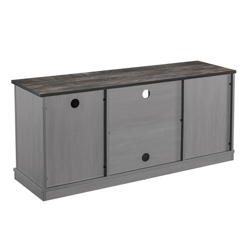 Industrial 3-Shelf Narrow End Table – Brown / Grey / Oak / Yellow