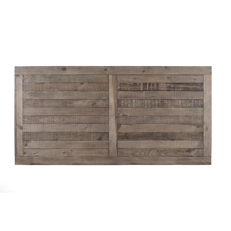 Rectangular Dining Table - Distressed Pine with Black Base, Seats 6 (Natural & Black)
