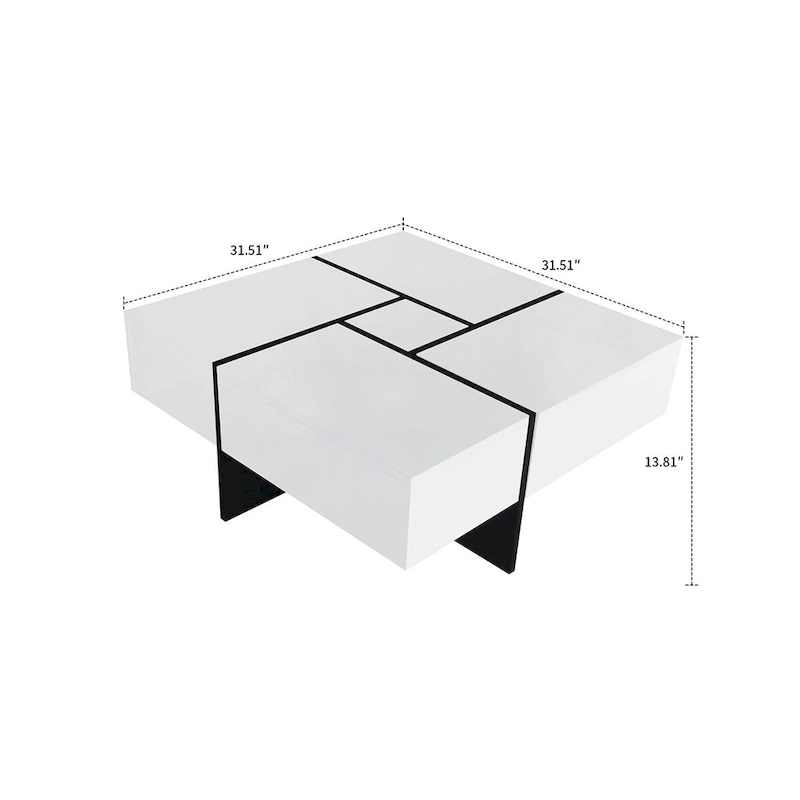 Unique Stylish Wooden Coffee Table with Sliding Extended Table Top