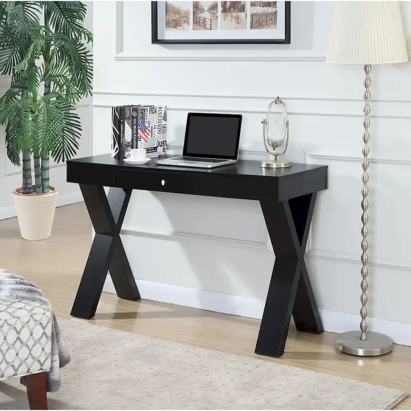 1 Drawer Desk with Crisscross Legs