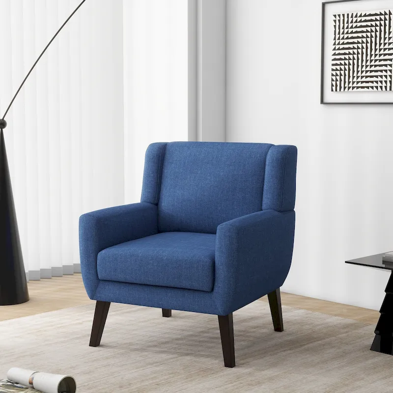Wide Back Accent Chair with Wingback Design - Single Seater