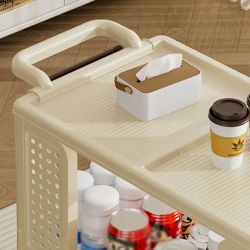 3-Tier Mobile Kitchen Cart with Lockable Wheels