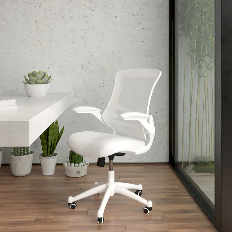 Mid-Back Mesh Swivel Ergonomic Task Office Chair with Flip-Up Arms