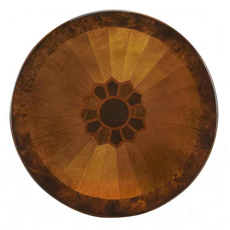 HomeRoots 24 Medium Brown And Olive Ash Manufactured Wood Round End Table With Drawer - 20