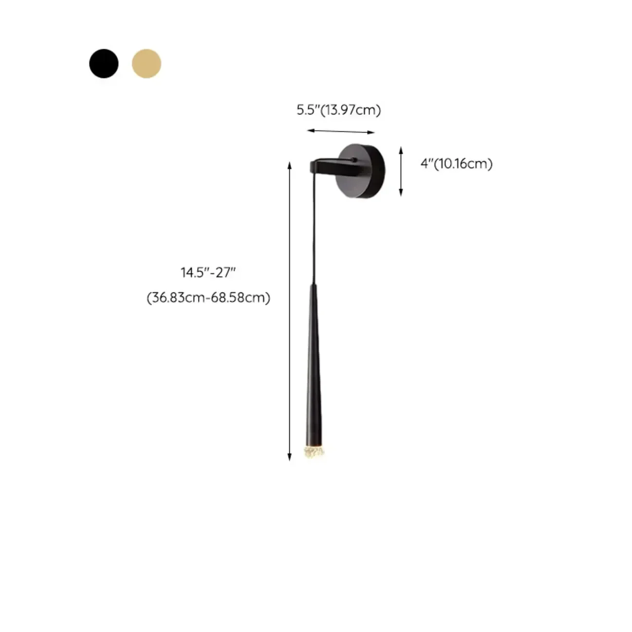 Elegant Gold Cylinder LED Wall Sconce with Crystal Deco