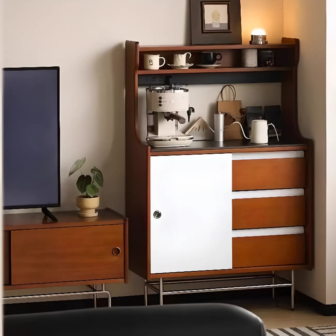 Modern Wood Buffet with Illumination Light