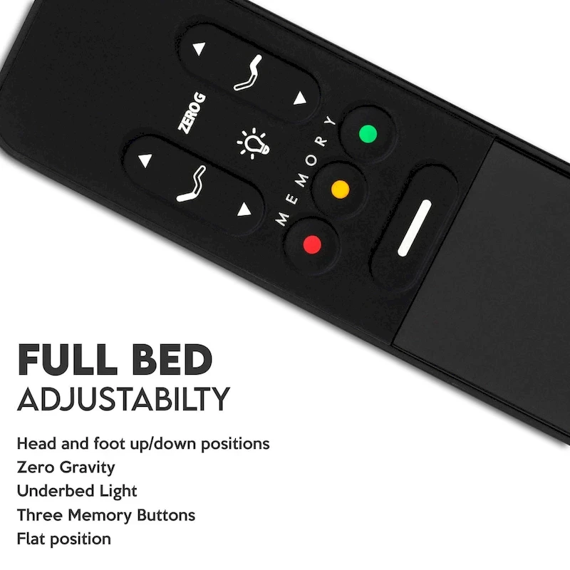 Onetan, Adjustable Bed Base with headboard, Wireless remote,Zero Gravity, Underbed Lighting, Beige