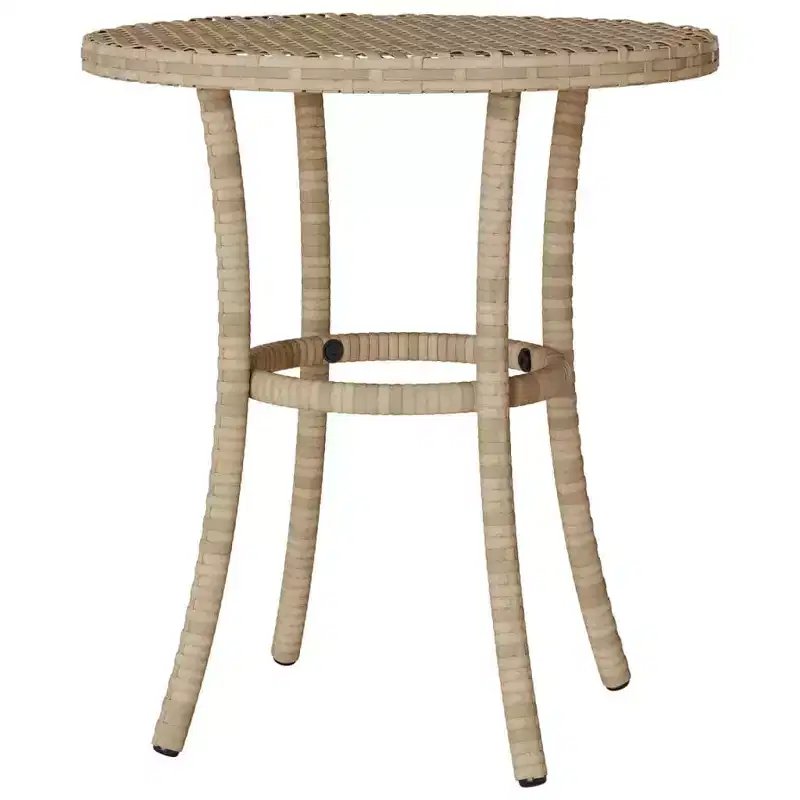 vidaXL 3 Piece Bistro Set with Cushions Black Poly Rattan