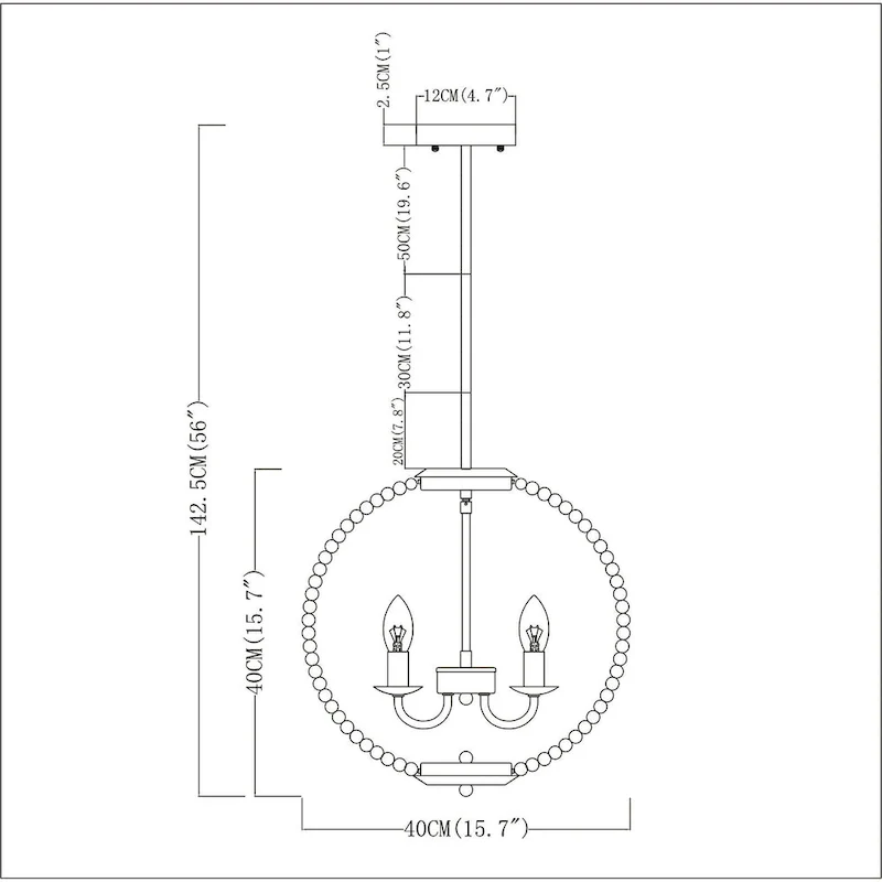 Arni 16 Inch Pure White Beads Bohemian Pendant 3-Light