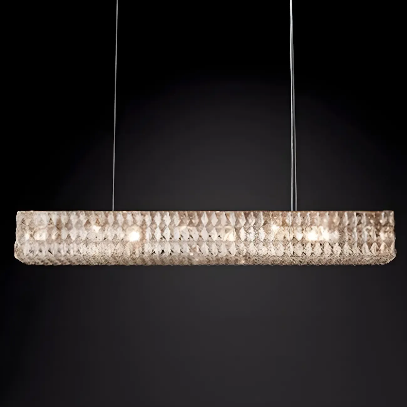 Modern Clear Crystal Rectangular Pendant Light