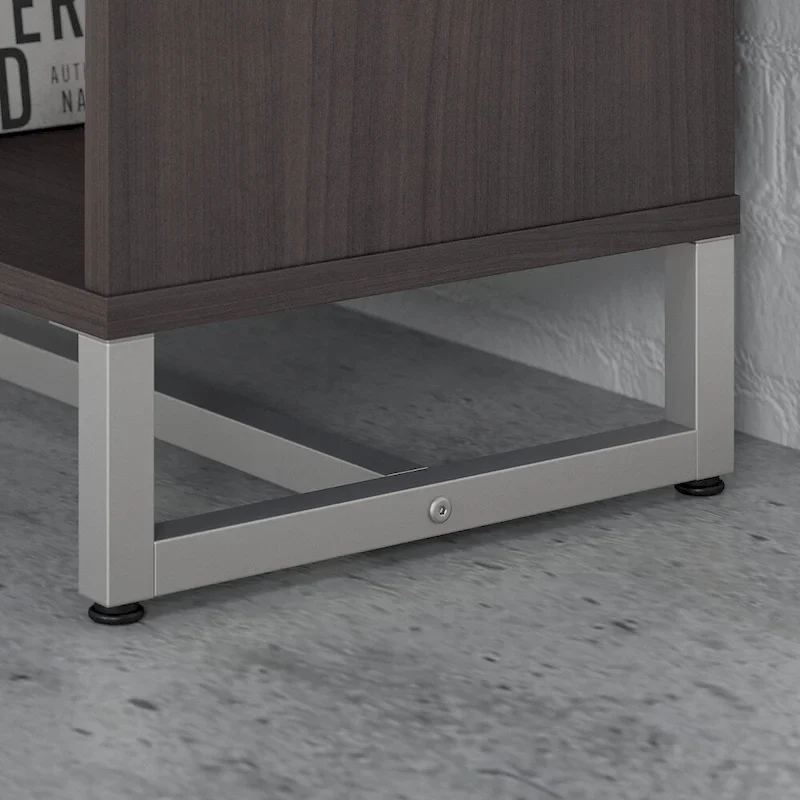 2-Shelf Bookcase Cabinet with Metal Base - Multiple Colors Available