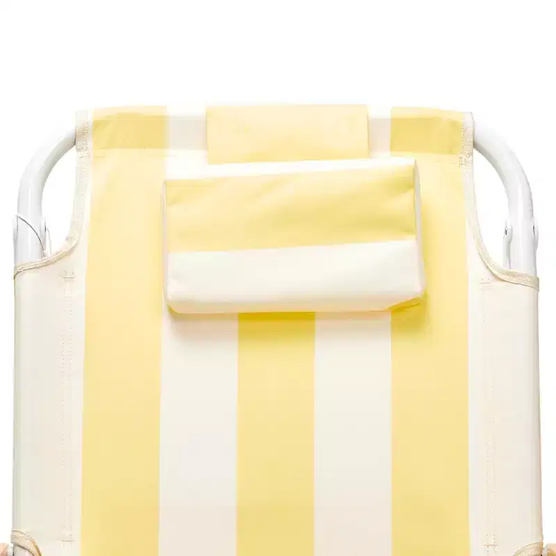 Sunnylife: Deluxe Beach Chair - La Mer Limon Stripe - Yellow Fabric Lounger Seat